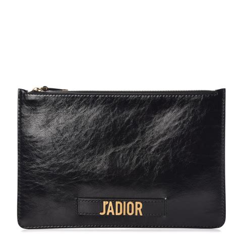 dior jcp73092|CHRISTIAN DIOR Crinkled Calfskin J'Adior Flat Clutch.